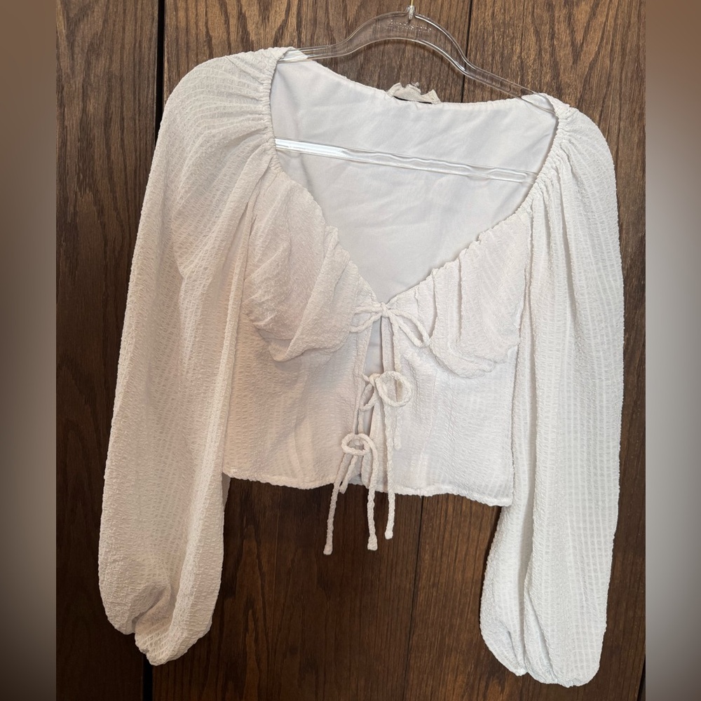 White tie front top